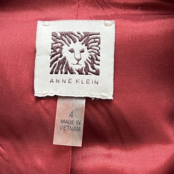 Anne Klein Burgundy/Cooper Single Breasted Blazer Size 4 - Picture 12 of 13